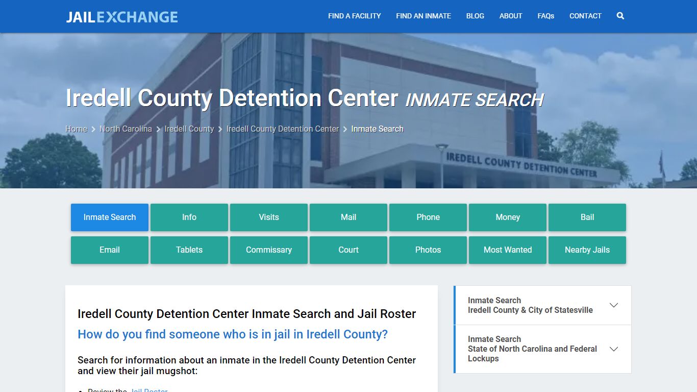 Iredell County Detention Center Inmate Search - Jail Exchange